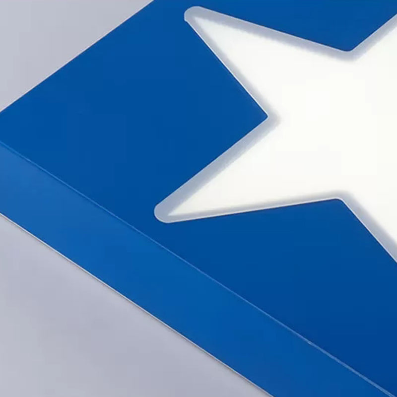 Square Metal Flush Ceiling Light With Star Design - Modern Lighting For Kid’s Bedroom