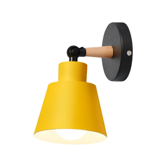 Rotatable Macaron-Colored Metal Wall Sconce With One Light For Living Room