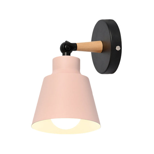 Rotatable Macaron-Colored Metal Wall Sconce With One Light For Living Room