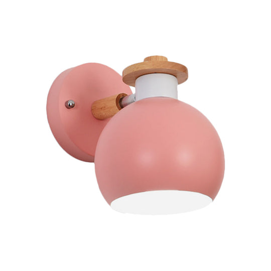 Rotatable Metal Globe Wall Light - Nordic Style Sconce For Child Bedroom Or Corridor