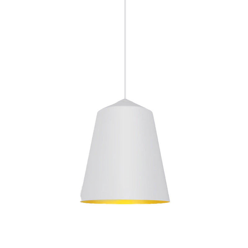 Modern Metal Bell Pendant Light - 6’/13’ Wide 1 Black/White Hanging Ceiling Lighting