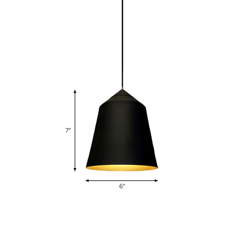 Modern Metal Bell Pendant Light - 6’/13’ Wide 1 Black/White Hanging Ceiling Lighting