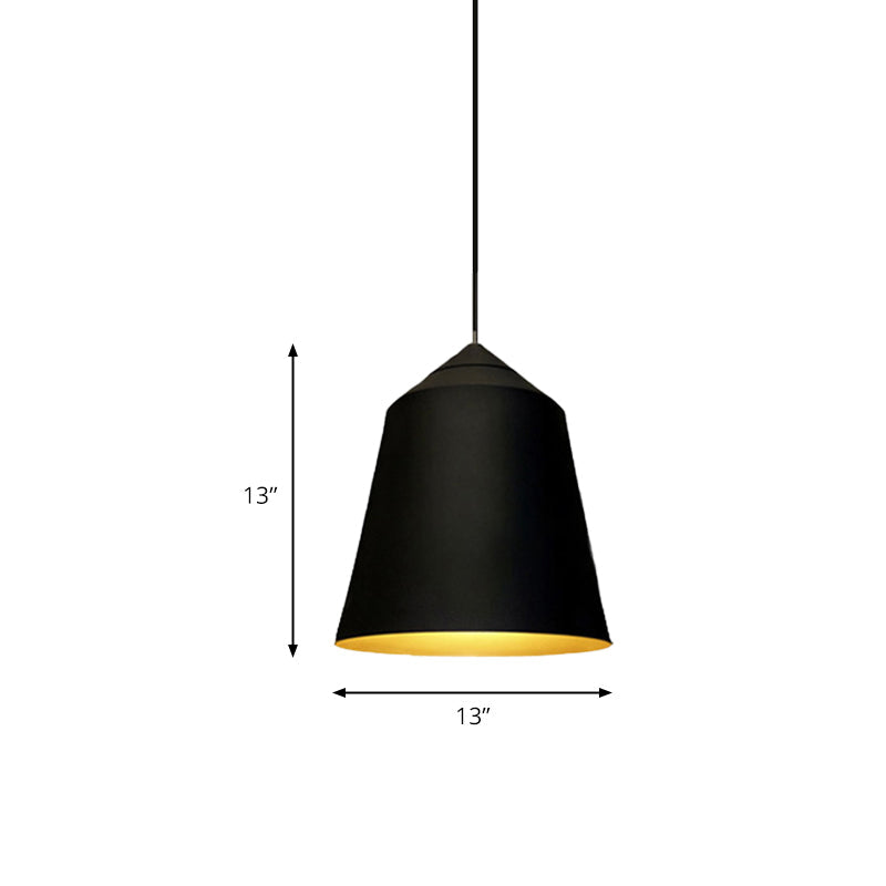 Modern Metal Bell Pendant Light - 6’/13’ Wide 1 Black/White Hanging Ceiling Lighting