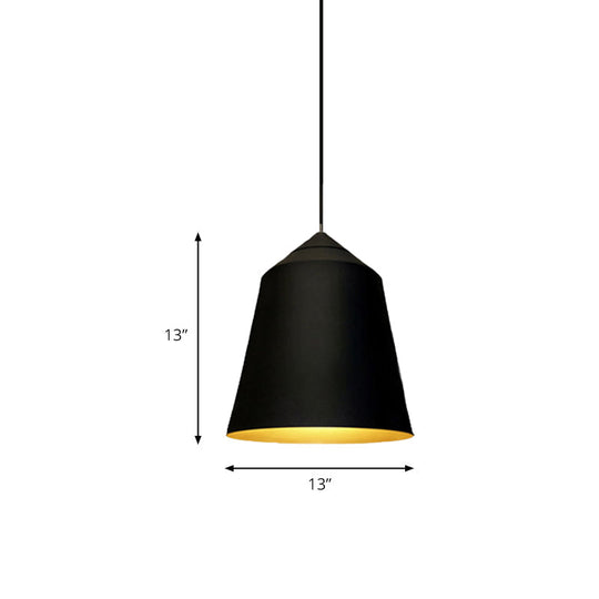 Contemporary 6/13 Wide Bell Pendant Light - Elegant Metal Design 1 Black/White Ceiling Hanging
