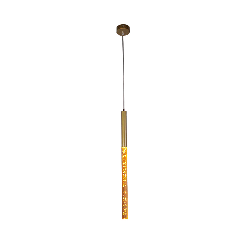 Modern Bubble Crystal Pendant Light - Linear Design Gold Finish Warm/White/Purple Ideal For Bars