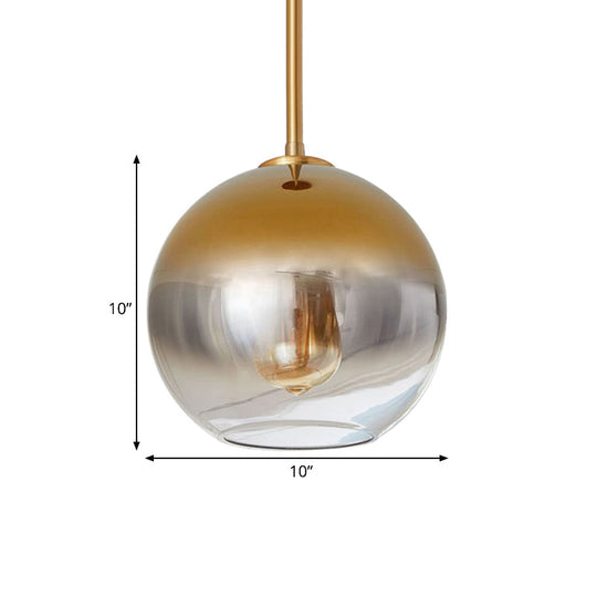 Nordic Glass Globe Pendant Lighting - 8’/10’/12’W 1 Light Sliver/Gold Hanging
