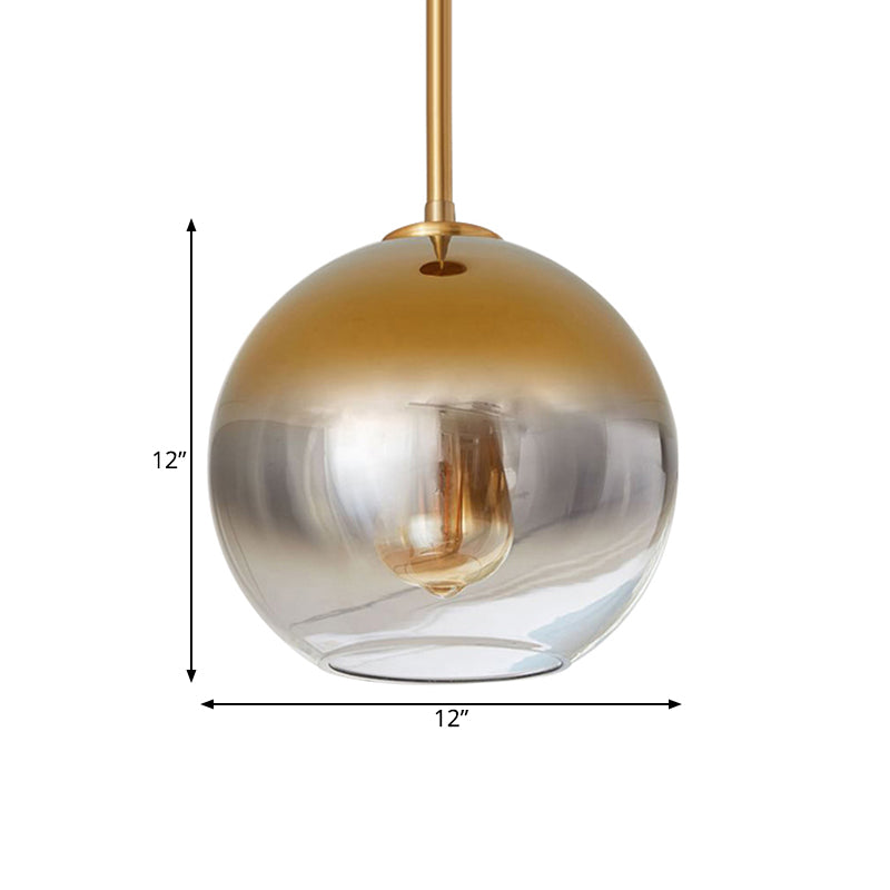 Nordic Glass Globe Pendant Lighting - 8’/10’/12’W 1 Light Sliver/Gold Hanging