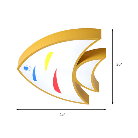 Bright Fish Pendant Light: Vibrant Acrylic Hanging For Kindergarten Hallway