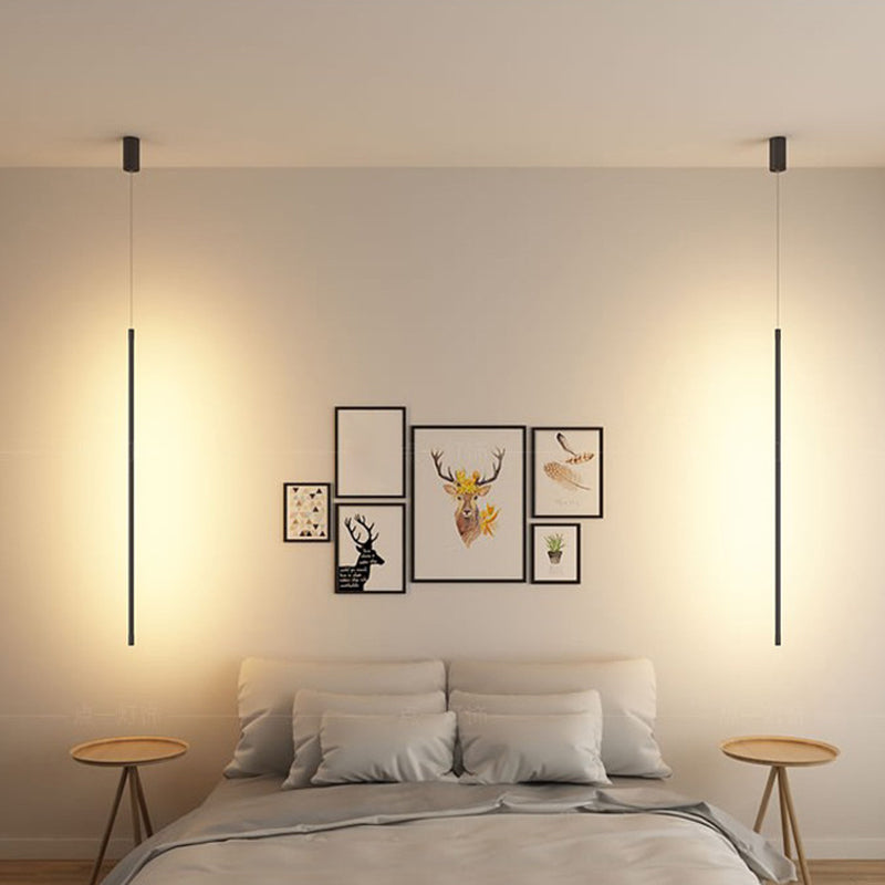 Modern Metallic Led Pendant Light With Minimalist Design In Black/Gold - Warm/White Illumination