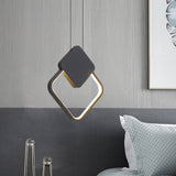 Modern Metal Ceiling Pendant Lamp In Led Black For Bedroom - Warm/White Light