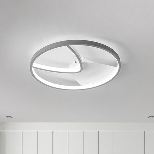 Contemporary Grey Metal V - Shaped Led Ceiling Light With Warm/White And Silica Gel Diffuser