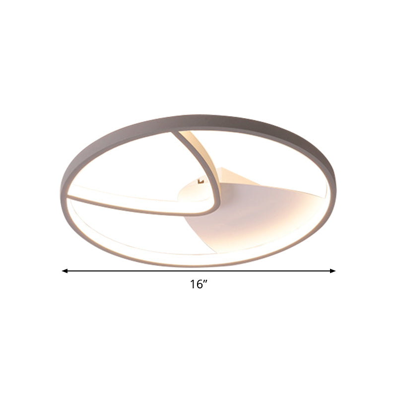 Contemporary Grey Metal V - Shaped Led Ceiling Light With Warm/White And Silica Gel Diffuser