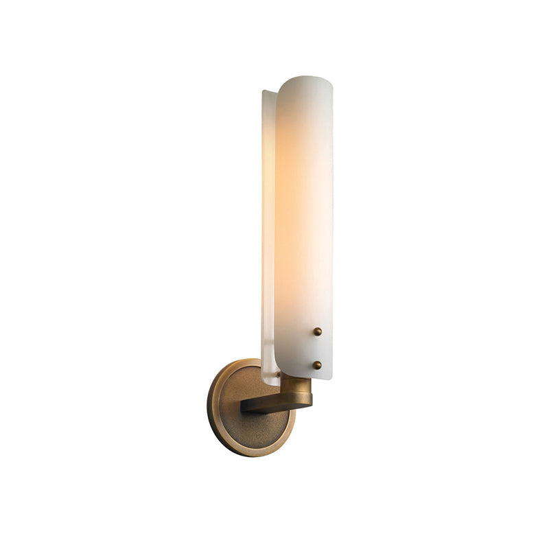Gold Milk Glass Curved Wall Sconce: Colonial 1/2-Light Bedroom Fixture