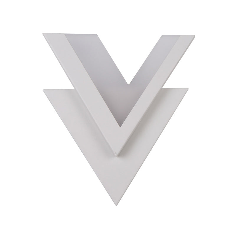 Modern White V-Neck Flush Mount Led Wall Light Sconce In Warm/White