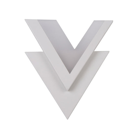 Modern White V-Neck Flush Mount Led Wall Light Sconce In Warm/White