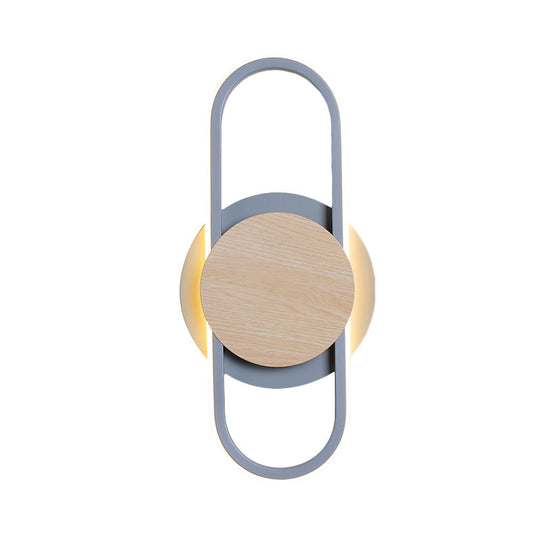 Nordic Iron 2-Layer Sconce Light With Led Wall Mount - Round/Square Design Elliptical Frame