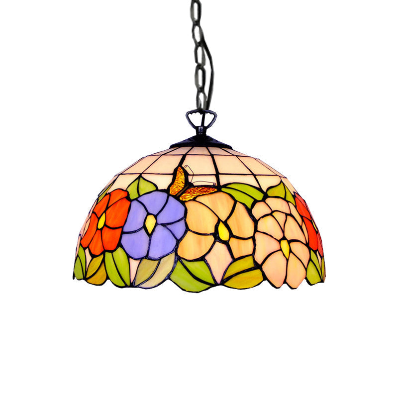Baroque Black Hand-Rolled Glass Hanging Lamp For Living Room Decor