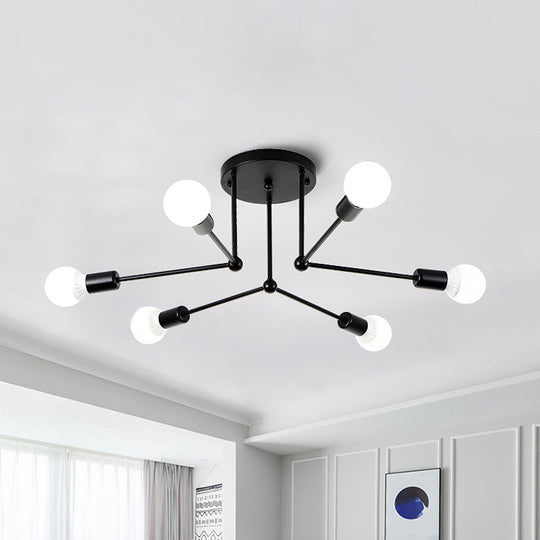 Contemporary Metal Linear Semi-Flush Ceiling Light – Ideal For Kid’s Bedroom And Living Room
