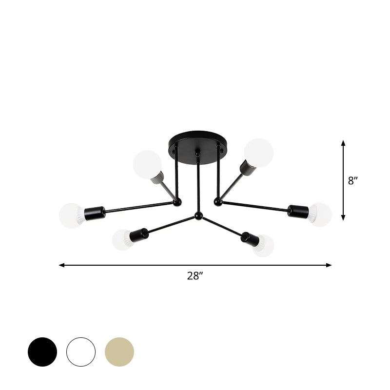 Contemporary Metal Linear Semi-Flush Ceiling Light – Ideal For Kid’s Bedroom And Living Room