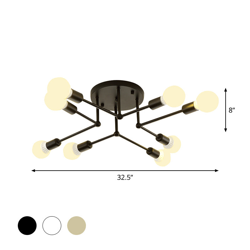 Contemporary Metal Linear Semi-Flush Ceiling Light – Ideal For Kid’s Bedroom And Living Room