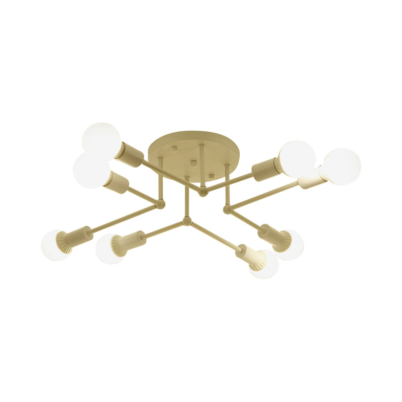 Contemporary Metal Linear Semi-Flush Ceiling Light – Ideal For Kid’s Bedroom And Living Room