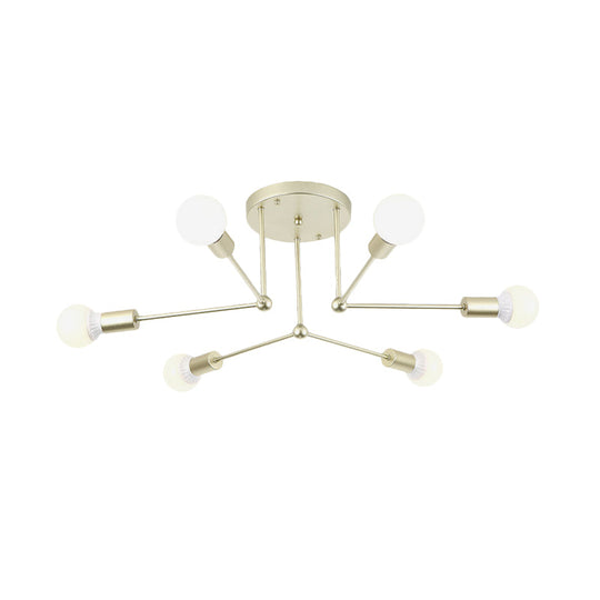 Contemporary Metal Linear Semi-Flush Ceiling Light – Ideal For Kid’s Bedroom And Living Room