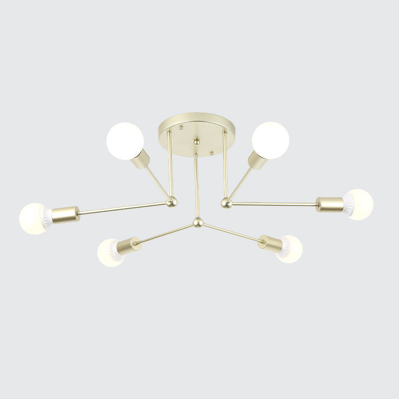Contemporary Metal Linear Semi-Flush Ceiling Light – Ideal For Kid’s Bedroom And Living Room