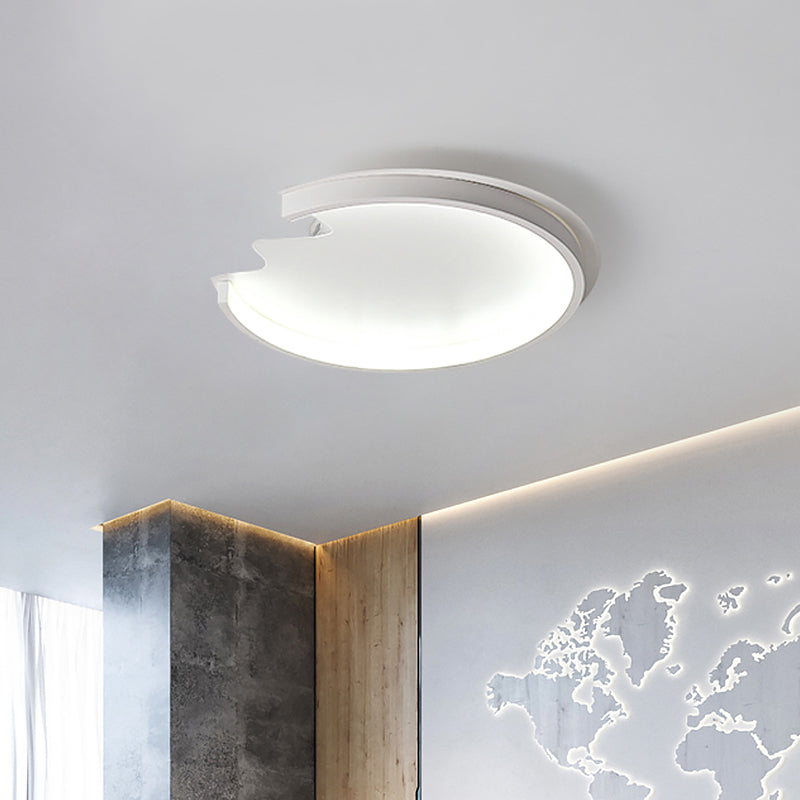 Modern Led Ceiling Mount Light For Childs Bedroom In White