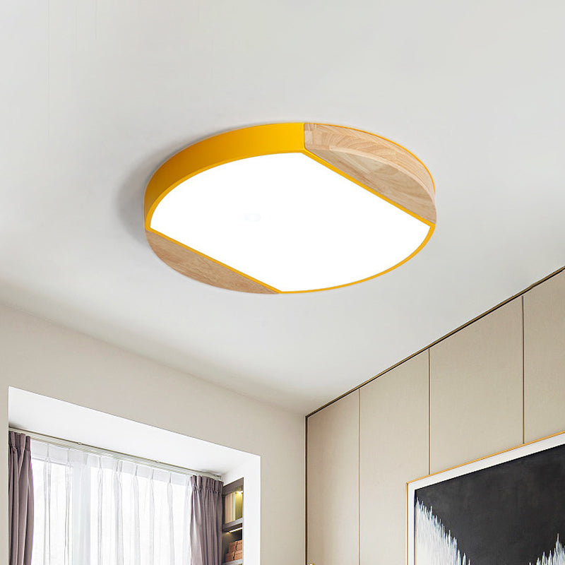 Nordic Style Led Flushmount Ceiling Lamp - Acrylic Circular Baby Bedroom & Kindergarten Light In