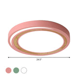 Led Macaron Style Ceiling Lamp For Boys And Girls Bedroom - Acrylic Circle Mount Light