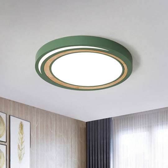 Led Macaron Style Ceiling Lamp For Boys And Girls Bedroom - Acrylic Circle Mount Light