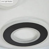 18’/21.5’ Dia Led Flush Lamp Kit - Modern Metallic White Ceiling Light With Warm/White