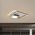 18/21.5 Inch Led Flush Mount Bedroom Light In Gold/White - Square Metal Fixture Coffee / 18’