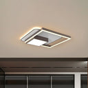 18/21.5 Inch Led Flush Mount Bedroom Light In Gold/White - Square Metal Fixture Coffee / 18’