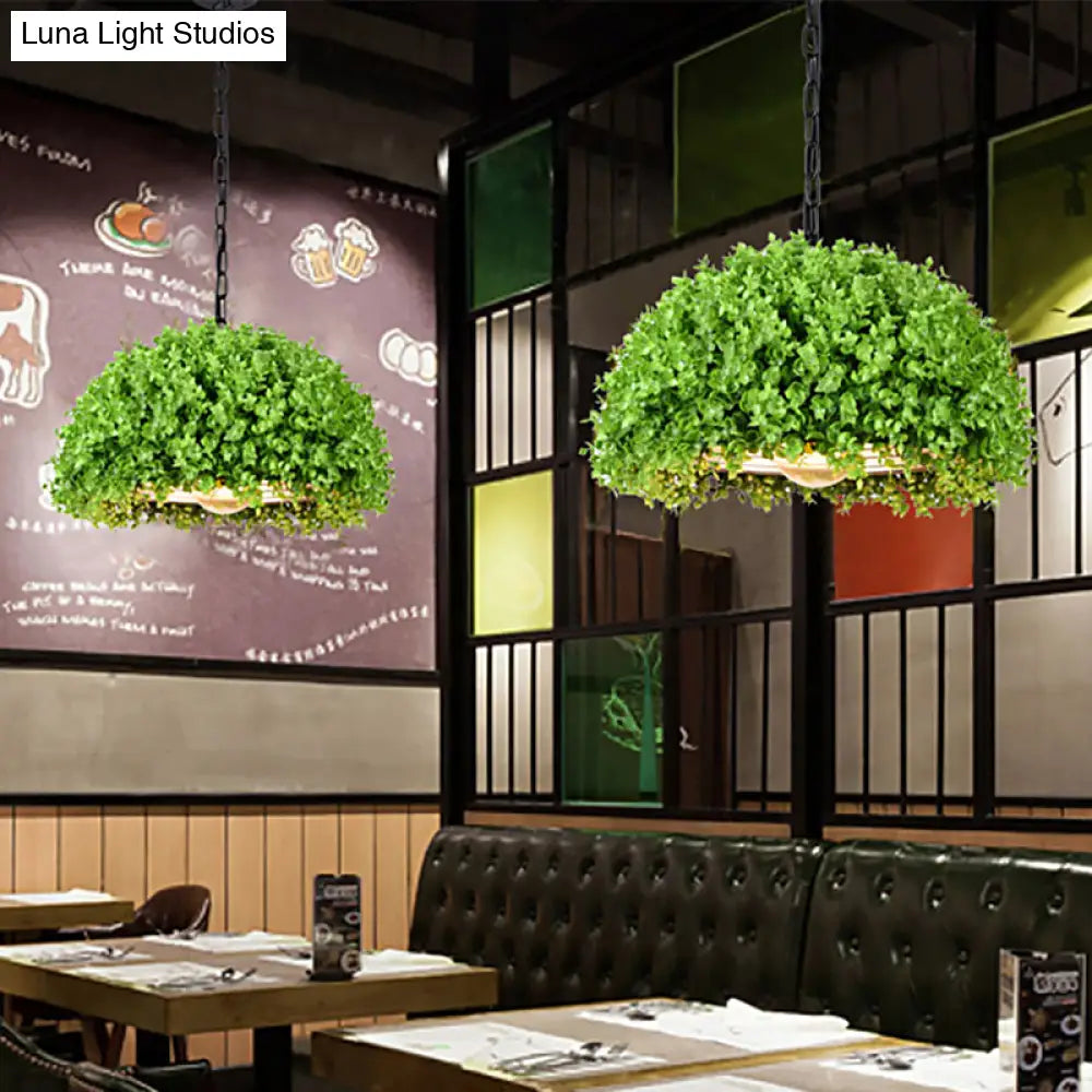18’/21.5’ Industrial Green Led Hanging Light - Metal Ceiling Suspension Lamp
