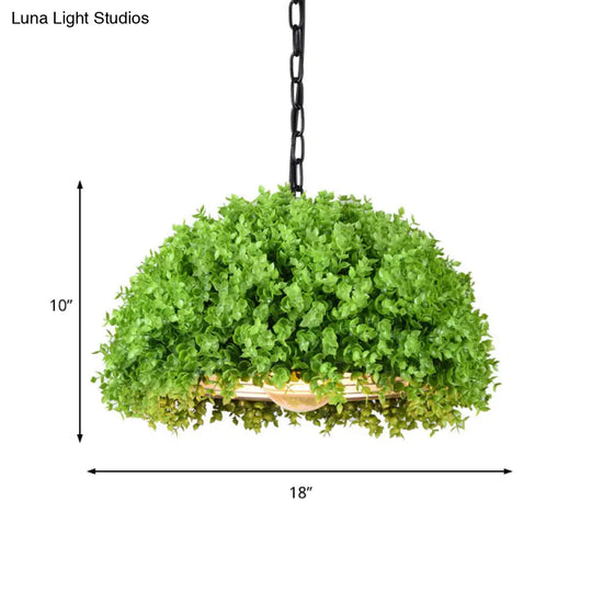 18’/21.5’ Industrial Green Led Hanging Light - Metal Ceiling Suspension Lamp