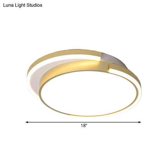 18/22.5 Gold Metal Led Ceiling Flush Mount Light Fixture