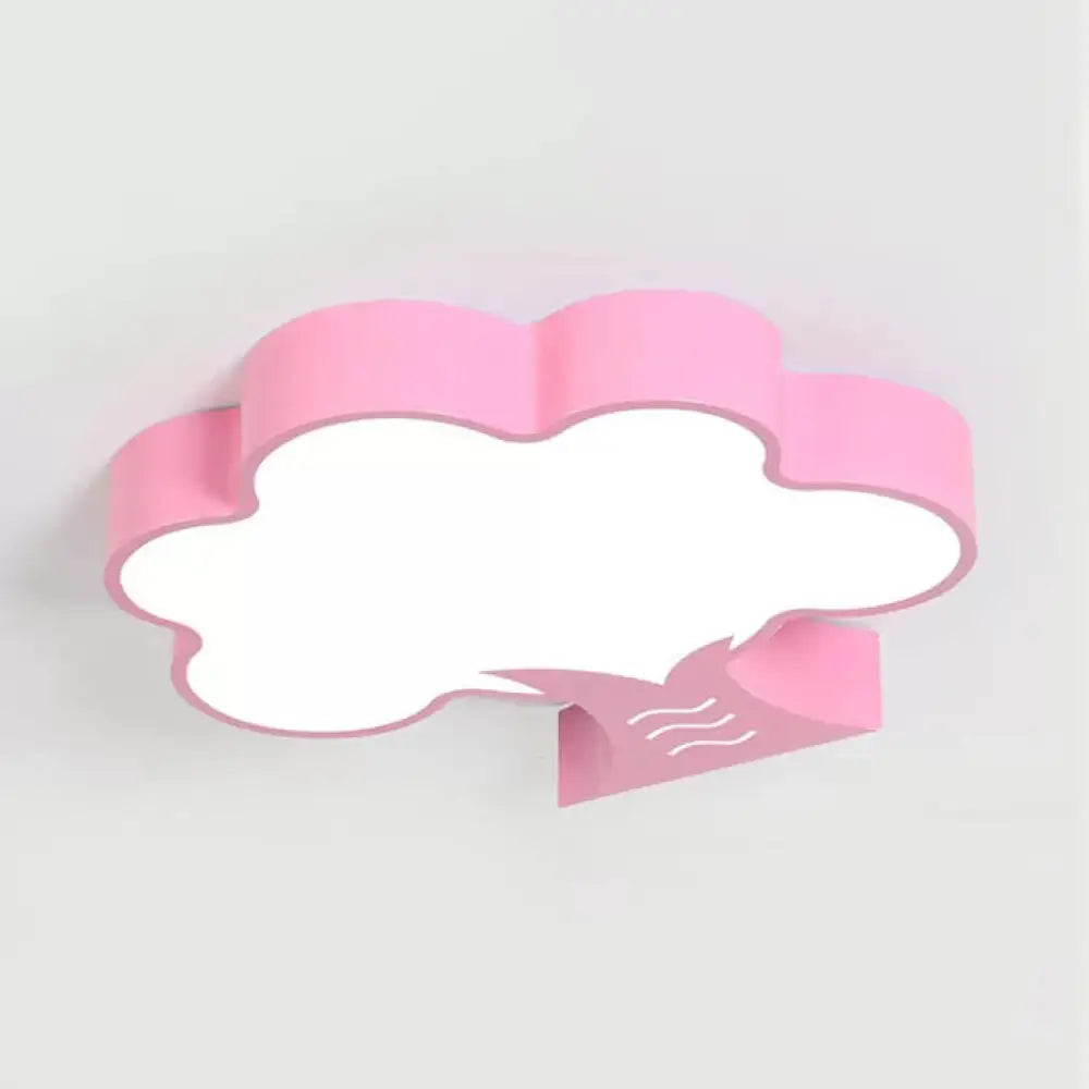 18’/23.5’ Dia Led Tree Flush Mount Light - Pink/Yellow/Green Modern Acrylic Ceiling Lamp