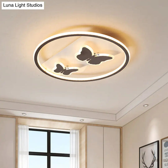 18.5’/23’ Modern Acrylic Brown Led Ceiling Fixture In Warm/White Light - Remote Control Dimmable