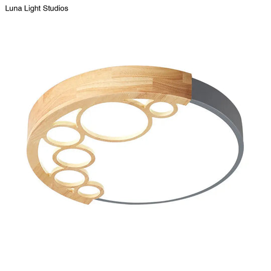 18.5/23 W Round Metal Flush Mount Ceiling Lamp Modernist Led Grey Warm/White Light Remote Control