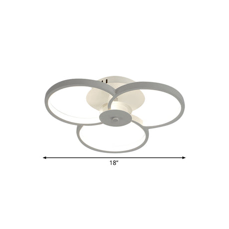 Modern Flower Metal Led Ceiling Light In 18’/21.5’ - Black/White With Warm/White/Natural Options