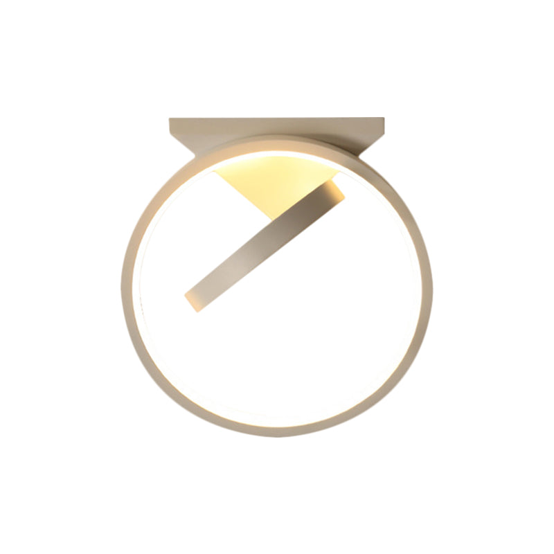 Minimalist Led Flush Light With Dual Rings - Ceiling Mount Warm/White Black/White