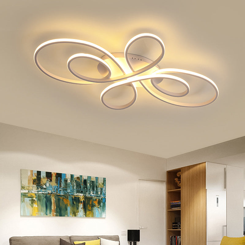 Modern Ribbons Led Ceiling Flush Mount Light In Warm/White Multiple Sizes & Colors White / 23.5