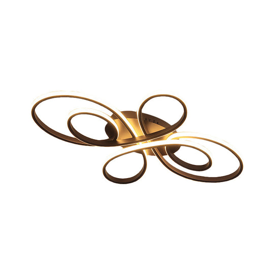 Modern Ribbons Led Ceiling Flush Mount Light In Warm/White Multiple Sizes & Colors