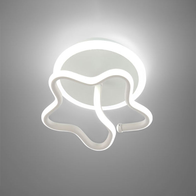 Minimalist Star Acrylic Ceiling Light In White/Gold/Coffee Led - Warm/White Hallway Flush Mount Lamp