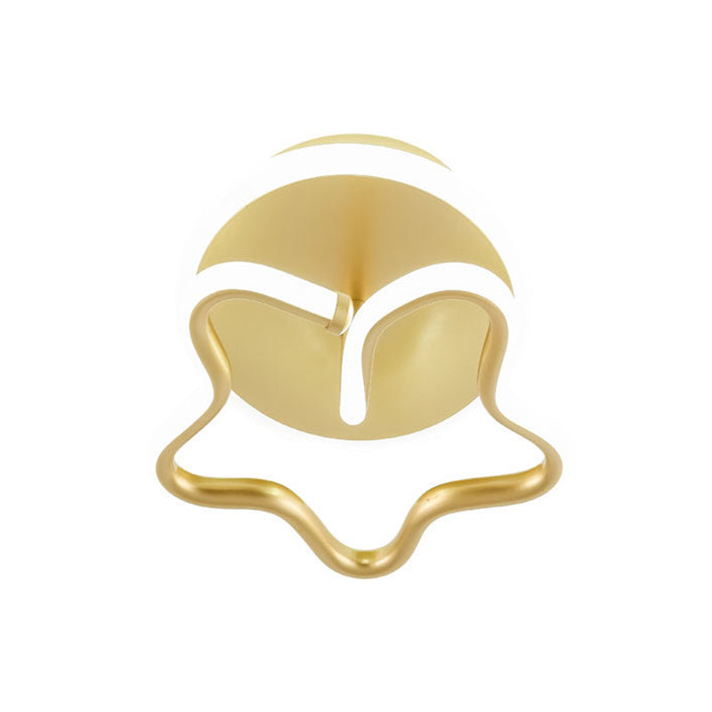 Minimalist Star Acrylic Ceiling Light In White/Gold/Coffee Led - Warm/White Hallway Flush Mount Lamp