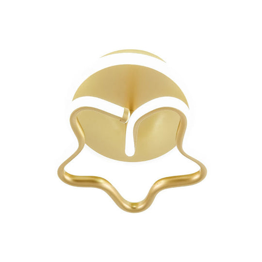 Minimalist Star Acrylic Ceiling Light In White/Gold/Coffee Led - Warm/White Hallway Flush Mount Lamp