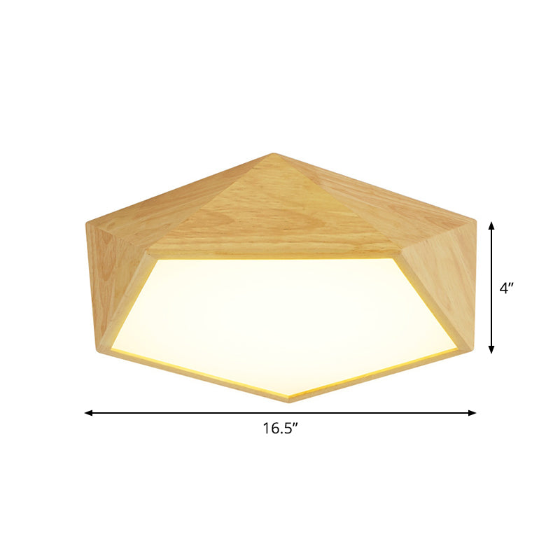 Modern Wood Frame Led Ceiling Light - Beige Warm/White 16.5’/20.5’/24.5’ Wide