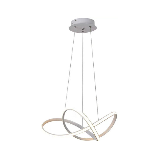 Contemporary Led Chandelier Black/White Ceiling Lamp With Metallic Shade In Warm/White Light Pendant