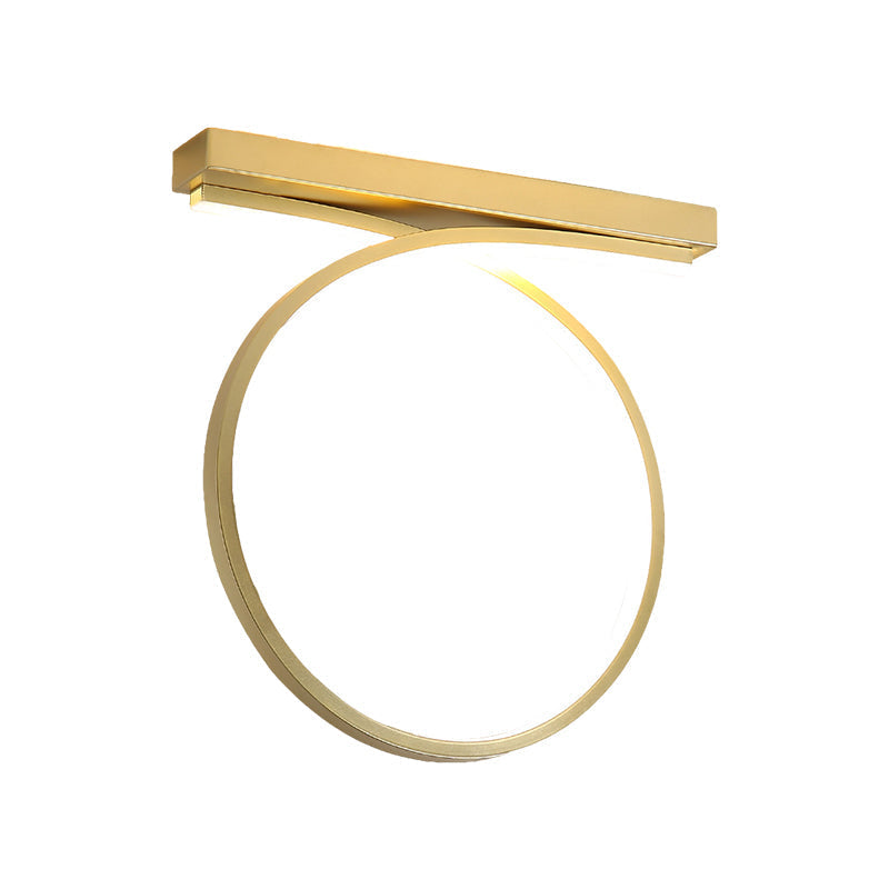 Black/Gold Flush Mount Ceiling Light Simplicity Metal Led Flushmount (Warm/White Light) For